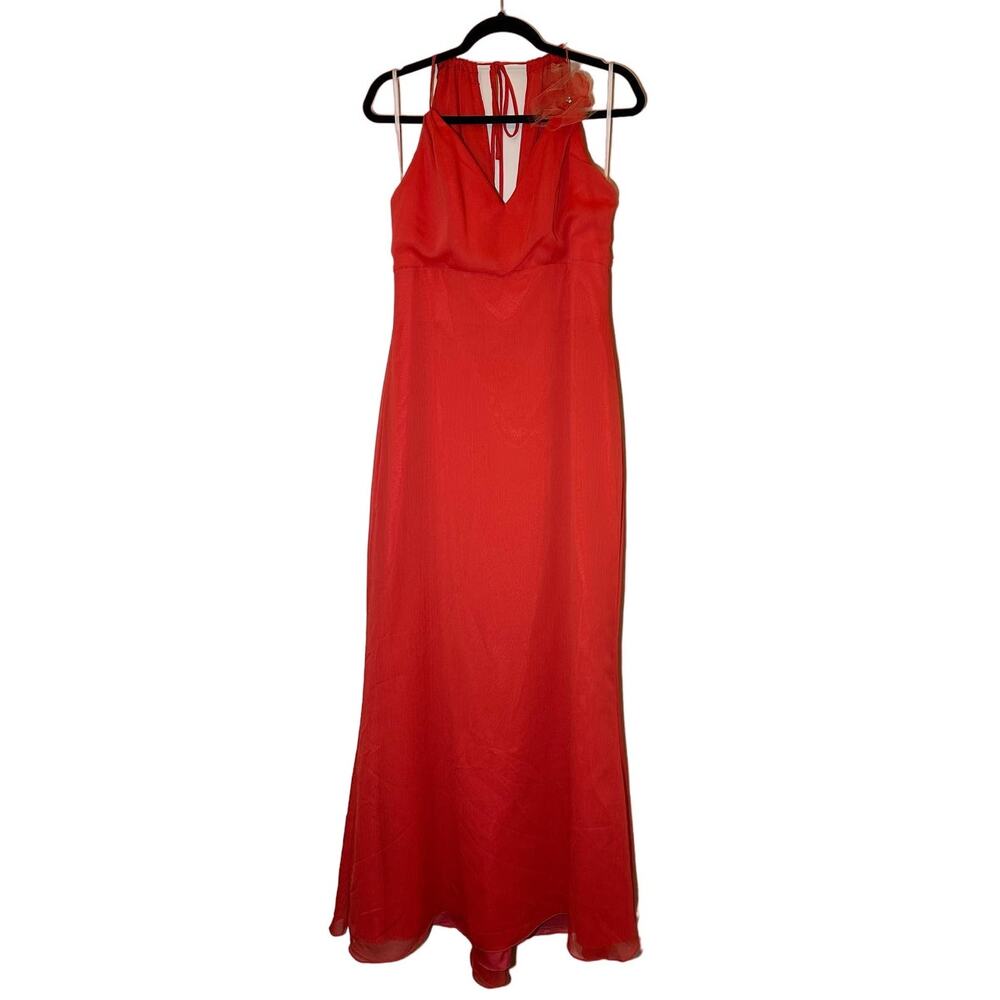 Jim Hjelm Occasions Orange Wedding Sleeveless Prom Maxi Dress Size 12